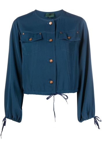 Jean Paul Gaultier Pre-Owned 1980s collarless buttoned blouse - Blau