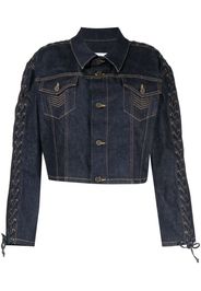 Jean Paul Gaultier Jeansjacke mit Schnürung - Blau