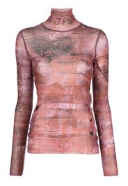 Jean Paul Gaultier x KNWLS graphic-print top - Braun