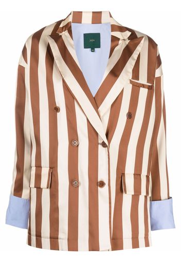 Jejia stripe-print double-breasted blazer - Braun