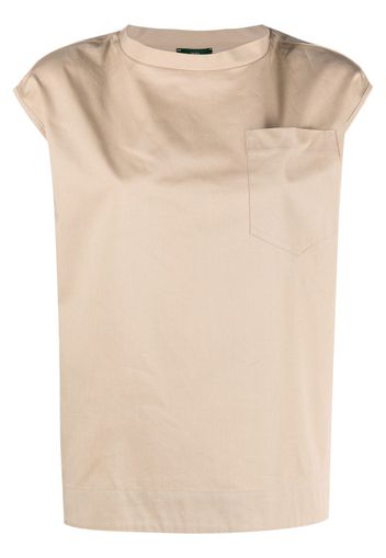 Jejia chest-pocket cotton T-shirt - Braun