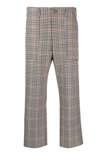 Jejia check-print straight-leg trousers - Nude