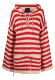 Jejia Carla striped-knit hoodie - Rot