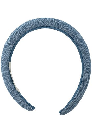 Jennifer Behr Lorna padded denim headband - Schwarz