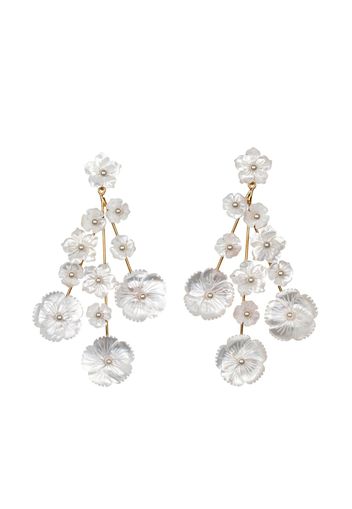 Jennifer Behr Odessa floral earrings - Weiß