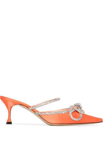 Jennifer Chamandi 105mm crystal bow-embellished mules - Rosa