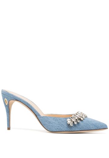 Jennifer Chamandi Crown Jewel mules - Blau