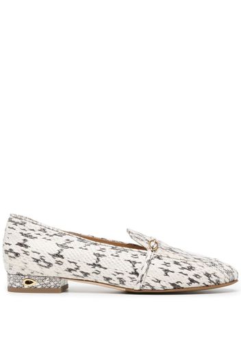 Jennifer Chamandi snakeskin print loafers - Weiß