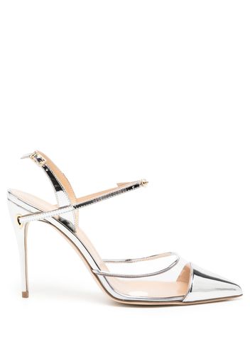 Jennifer Chamandi Vittorio 105mm mettalic-toe pumps - Silber