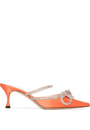 Jennifer Chamandi 105mm crystal bow-embellished mules - Rosa