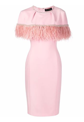 Jenny Packham Kleid mit Federsaum - Rosa