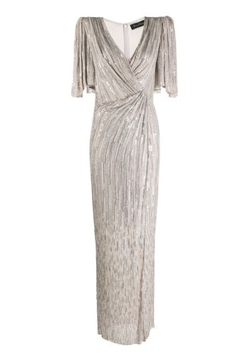 Jenny Packham Ava sequin-design gown - Silber