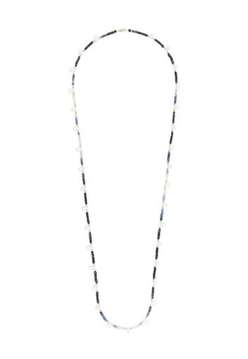 JIA JIA 14kt yellow gold Arizona sapphire and pearl beaded necklace - Blau