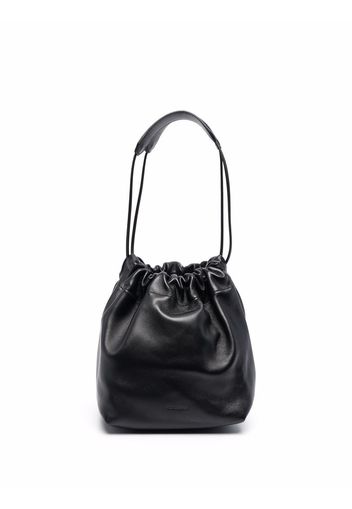 Jil Sander Schultertasche mit Raffung - Schwarz