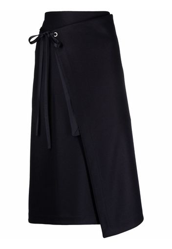 Jil Sander tie-waist wool wrap skirt - Schwarz