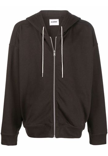 Jil Sander zipped cotton hoodie - Braun