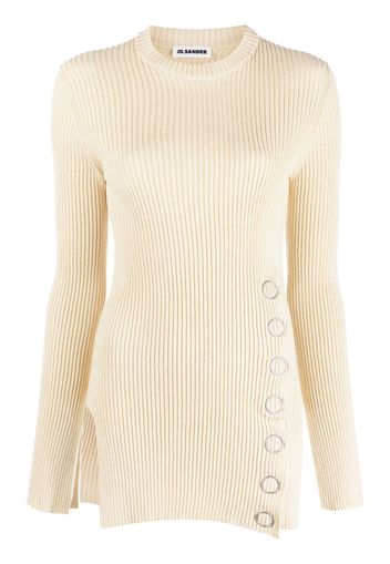 Jil Sander snap-button ribbed top - Nude