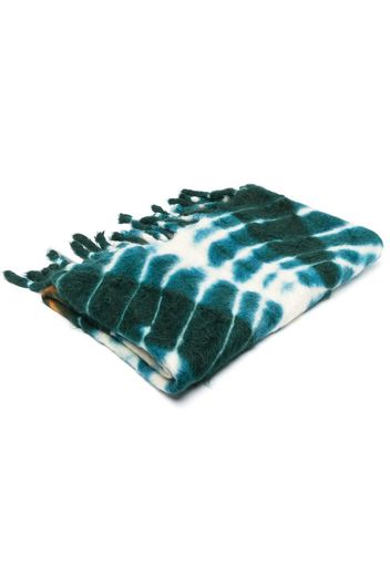 Jil Sander tie-dye fringed blanket - Blau