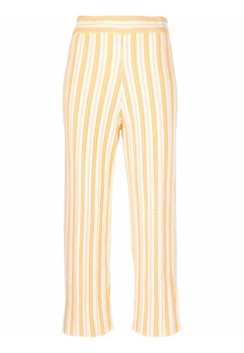 Jil Sander striped cropped trousers - Gelb