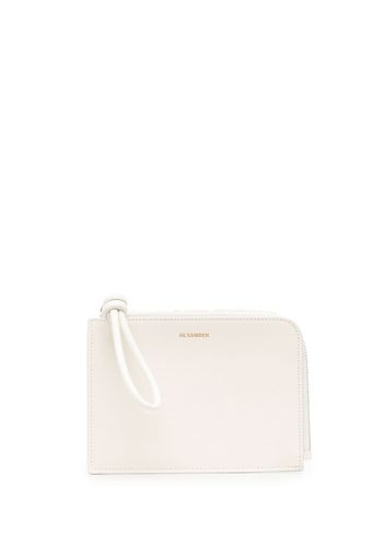 JIL SANDER medium leather envelope coin purse - Nude