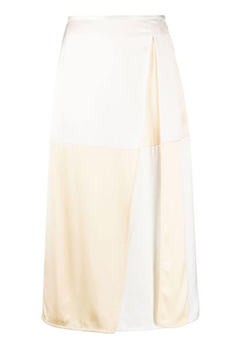 Jil Sander colour-block silk midi skirt - Nude