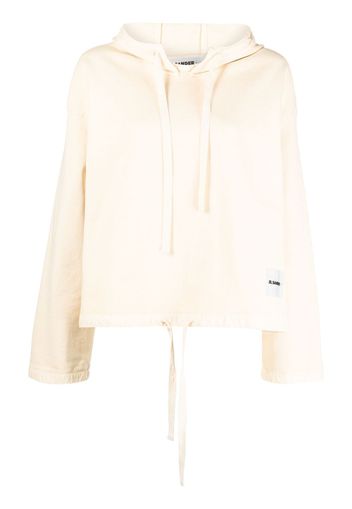 Jil Sander logo-patch knitted hoodie - Nude