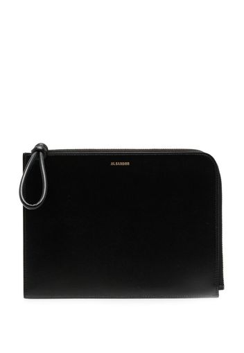 Jil Sander logo-print clutch bag - Schwarz