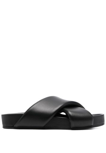 Jil Sander crossover-straps leather sandals - Schwarz