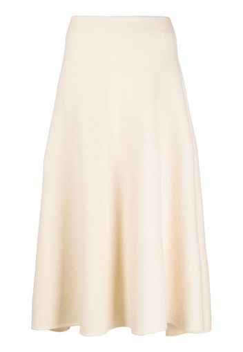 Jil Sander fluted A-line wool skirt - Nude