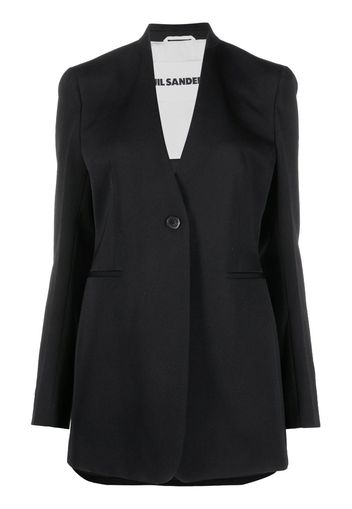 Jil Sander lapelless single-breasted blazer - Schwarz