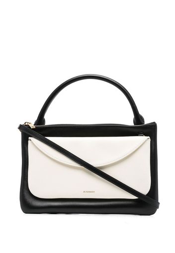 Jil Sander colour-block leather tote bag - Schwarz