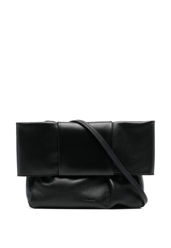 Jil Sander embossed-logo leather shoulder bag - Schwarz