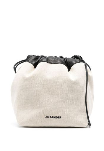 Jil Sander logo-print bucket bag - Nude