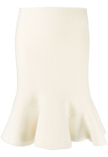 Jil Sander fluted cashmere-blend wool skirt - Nude