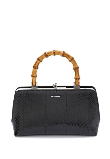 Jil Sander snakeskin effect crossbody bag - Schwarz