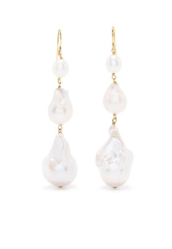 Jil Sander pearl drop earrings - Gold