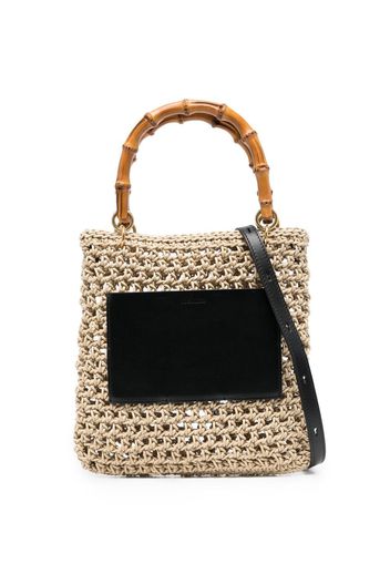 Jil Sander bamboo-handle woven tote - Nude