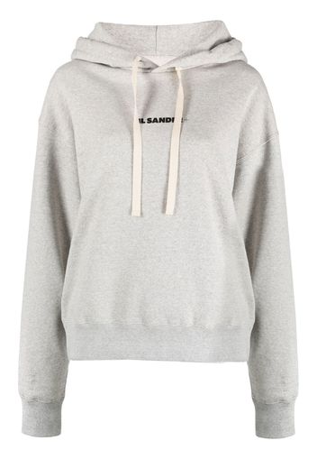 Jil Sander logo-print drawstring hoodie - Grau