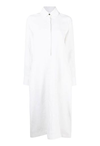 Jil Sander linen long-sleeve shirt dress - Weiß