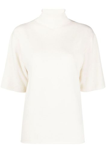 Jil Sander short-sleeved roll-neck knitted top - Nude