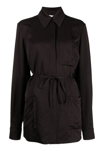 Jil Sander belted waist shirt jacket - Braun