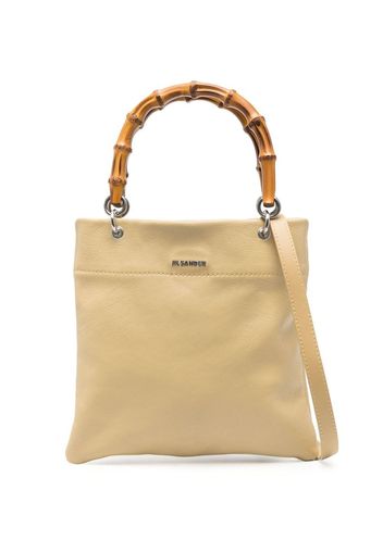 Jil Sander logo-detail leather tote bag - Nude