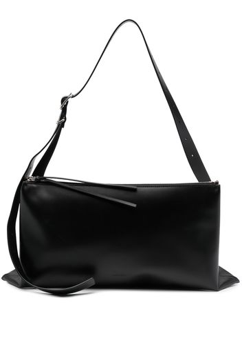 Jil Sander logo-print leather shoulder bag - Schwarz