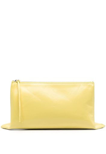 Jil Sander logo-debossed clutch bag - Gelb