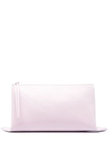 Jil Sander Clutch mit Logo-Prägung - Violett