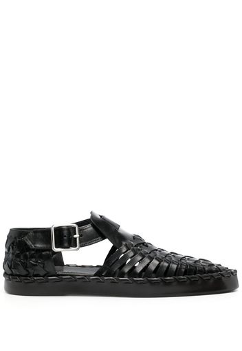 Jil Sander woven leather flat sandals - Schwarz