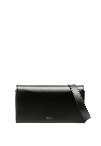 Jil Sander logo-debossed leather shoulder bag - Schwarz