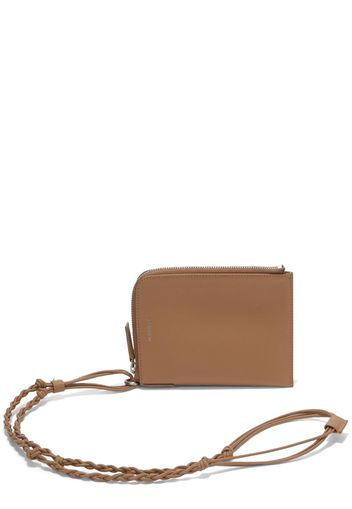 Jil Sander Tangle leather passport holder - Braun