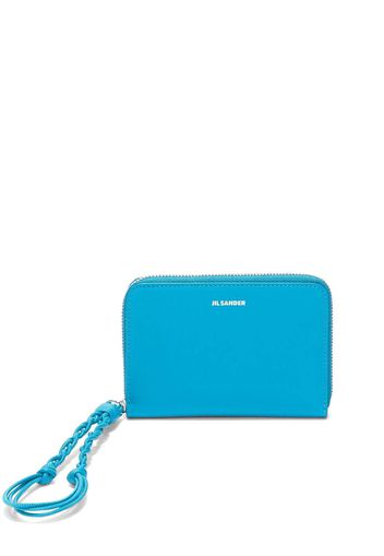 Jil Sander leather logo-print purse - Blau
