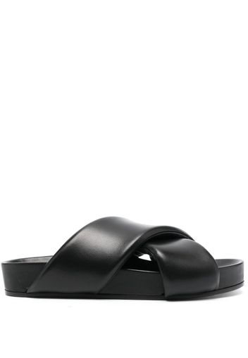 Jil Sander polished-finish crossover-strap sandals - Schwarz